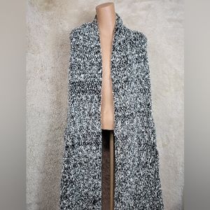 Soft Surroundings Cozy Cloud Wrap ONE SIZE Sweater Wrap Black Gray Pockets N